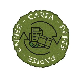 Etichetta autoadesiva raccolta differenziata carta vinile in verde Medial Intern