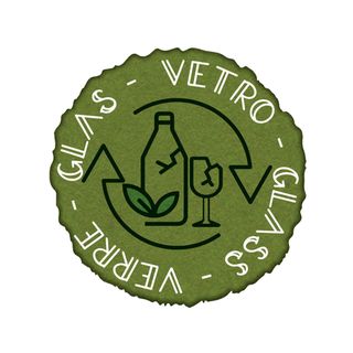Etichetta autoadesiva raccolta differenziata vetro vinile in verde Medial Intern