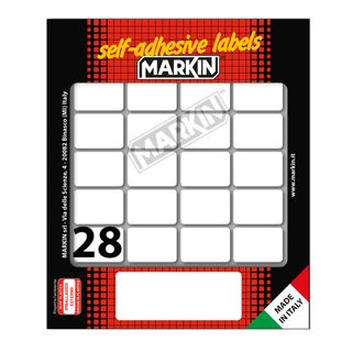 Etichette adesive - in carta - permanenti - 27 x 19 mm - 28 et/fg - 10 fogli - …