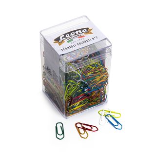 Fermagli metallizzati - n. 2 - 2,6 cm - colori assortiti - Leone - conf. 500 pe…