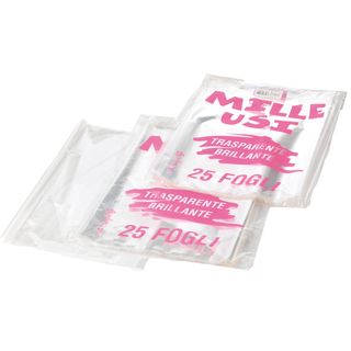 Fogli Cellophane - 100 x 130 cm - 30 micron - trasparente - PNP - conf. 25 pezzi