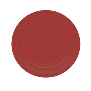 25 piatti piani D18cm Ecocolor biodegradabile rosso intenso Big Party
