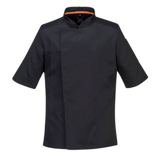 Giacca cuoco MeshAir Pro - maniche corte - taglia XXL - nero - Portwest