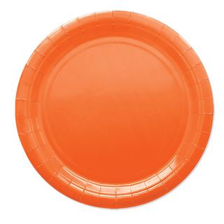 25 piatti piani D24cm Ecocolor biodegradabile arancione Big Party
