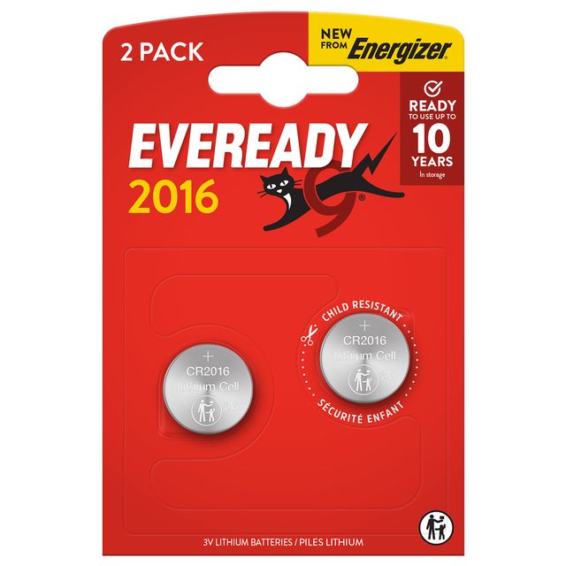 BLISTER 2 MICROPILE A PASTIGLIA CR2016 LITIO 3V ENERGIZER