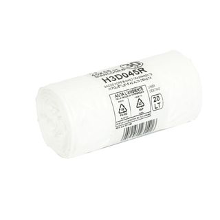 30 sacchi rifiuti 20L 45x55cm 15my HDPE bianco Bio Extrusion