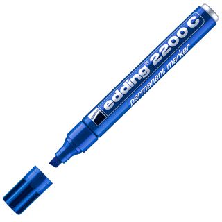 Marcatore permanente 2200C - punta a scalpello - da 1 a 5 mm - blu - Edding