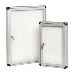 Bacheca per interni - con anta battente - fondo bianco magnetico - 9 fogli A4 -…
