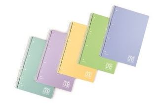 Maxiquaderno One Color Pastel PP - A4+- 1 rigo - 80 fogli - 80 gr - c/fori - sp…