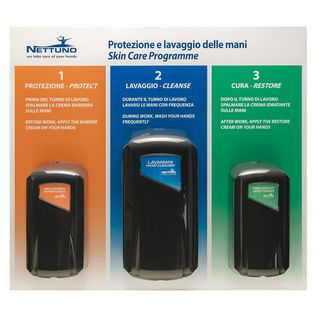 Pannello per protezione e lavaggio delle mani - con 3 dispenser - 67,4 x 60 x 1…