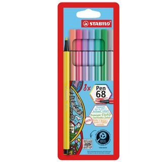 Pennarelli Stabilo Pen 68 tratto 1 mm conf. 8 colori assortiti Pastel EO68/8-01