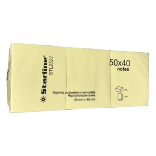 Blocchetto biglietti adesivi - giallo - 50 x 40mm - 70gr - 100 fogli …