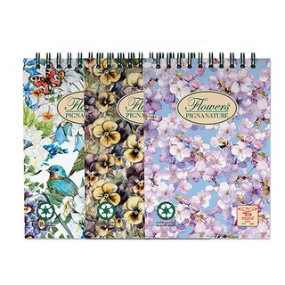 Blocco Nature Flowers - spiralato sul lato corto - A6 - 50 fogli - 80 gr - 5mm …