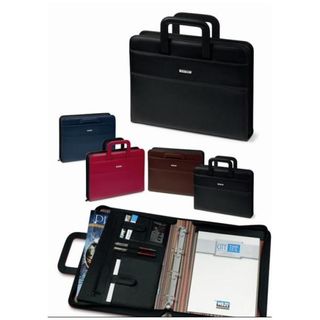 Portablocco - similpelle - c/anelli - blu - 28,5x36 cm - City Time