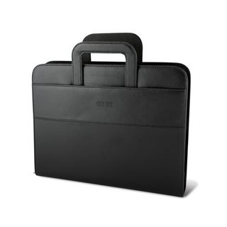 Portablocco - similpelle - c/anelli - nero - 28,5x36 cm - City Time