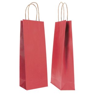 Portabottiglie BARBERA - maniglie cordino - 14 x 9 x 38 cm - carta biokraft - b…