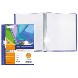 Portalistini Asso TI - personalizzabile - PP liscio - 15 x 21 cm - 80 buste - b…