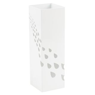 Portaombrelli - 15,5 x 15,5 x 49 cm - metallo verniciato - fantasia gocce - bia…