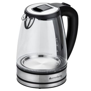 Bollitore elettrico cordless - caraffa in vetro - 2200 W - nero - Melchioni fam…