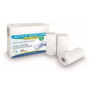Rotolo per POS e carta di credito - 57 mm x 7 m - 55 gr - diametro esterno 25 m…