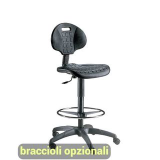 Sedia Tecnigrafo Esos E2 - con poggiapiedi e ruote - nero - Unisit