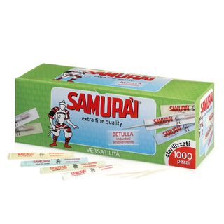 Stuzzicadente - doppia punta - in betulla - imbustato singolarmente - Samurai P…