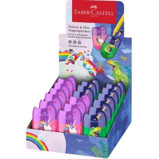 Temperamatite c/serbatoio 2 fori unicorno e dinosauro Faber Castell