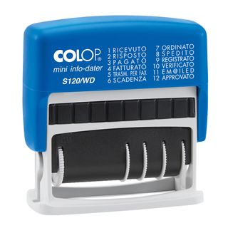 Timbro Mini Info S120/WD Datario + Polinomio - 12 diciture 4 mm - autoinchiostr…