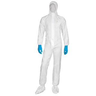 Tuta di protezione da rischio chimico DT115 - monouso - taglia XL - PP/PE - bia…