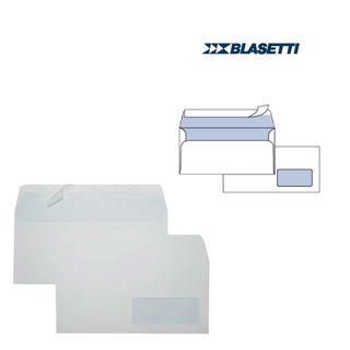 Busta Super Strip - con finestra - 11 x 23 cm - 90 gr - bianco - Blasetti - con…