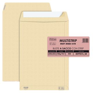 Busta a sacco Multi Strip - strip adesivo - 25 x 35,3 cm - 100 gr - carta ricic…