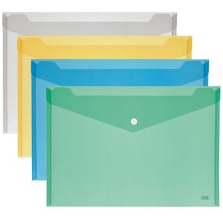 Busta con bottone - A6 - PP - colori assortiti - Lebez