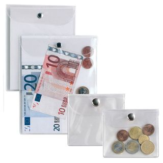 Busta con bottone Press 6E - PVC - 15 x 21 cm - trasparente - Sei Rota