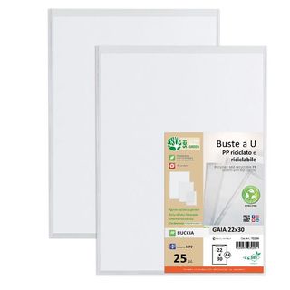 Buste a sacco Gaia - PP riciclato - 22 x 30 cm - buccia - trasparente - Sei rot…