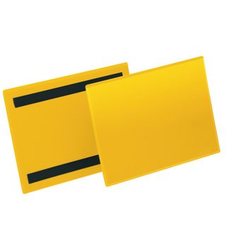 Buste identificative magnetiche - A5 orizzontale - giallo - Durable - conf. 50 …