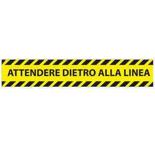 Adesivo da terra - "attendere dietro alla linea" - 45 x 8 cm - Studio T - conf.…