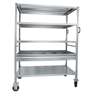 Carrello da lavoro - 4 piani - con vaschetta - 131 x 67 x 165,5 cm - 250 kg - z…