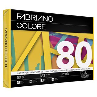Carta Fabriano Colore - A3 - 80 gr - colori forti giallo - Fabriano - conf. 250…