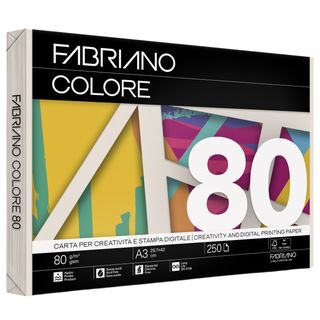 Carta Fabriano Colore - A3 - 80 gr - colori tenui avorio - Fabriano - conf. 250…