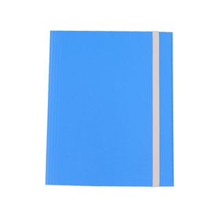 Cartella 3 lembi con elastico - A4 - dorso variabile - fibrone - blu - Cartotec…