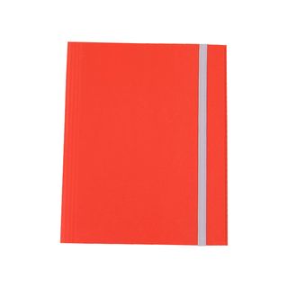 Cartella 3 lembi con elastico - A4 - dorso variabile - fibrone - rosso - Cartot…