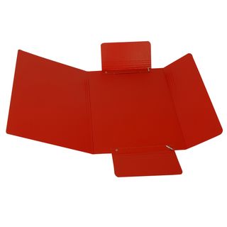 Cartella 3 lembi con elastico - A4 - dorso variabile - presspan - rosso - Carto…