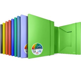 Cartella 3 lembi con elastico Garda - 25,7 x 34,5 cm - dorso 3 cm - PP - colori…