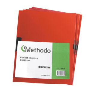 Cartellina con molla Spring File - A4 - dorso 5 mm - PP - rosso - Methodo