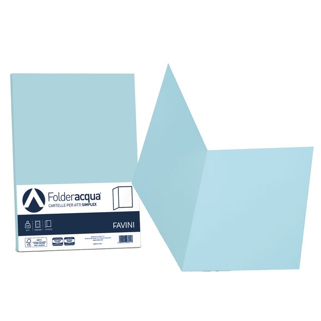 Cartellina semplice Acqua - 200 gr - A4 - celeste - cartoncino bristol - Favini…