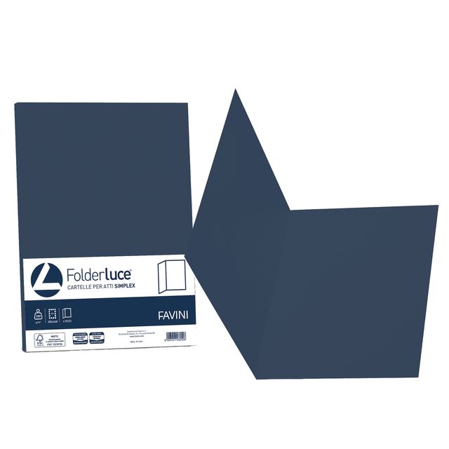 Cartellina semplice Luce - 200 gr - A4 - blu cobalto - cartoncino bristol - Fav…
