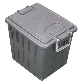 Cassa multiuso - con coperchio e manici - 38 x 28 x 30 cm - 20 L - PP - grigio …