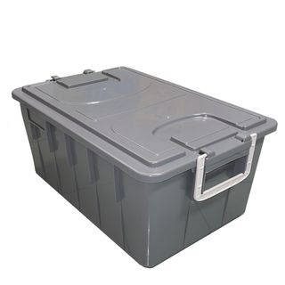 Cassa multiuso - con coperchio e manici - 58 x 38 x 26 cm - 40 L - PP - grigio …
