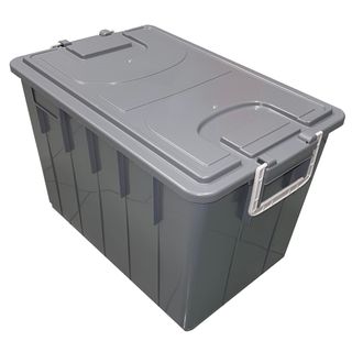 Cassa multiuso - con coperchio e manici - 58 x 38 x 38 cm - 60 L - PP - grigio …