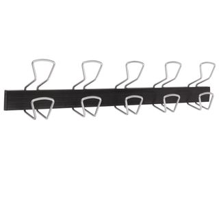Appendiabiti da muro - 5 posti - 76 x 7,2 x 16 cm - metallo/ABS - nero/grigio m…